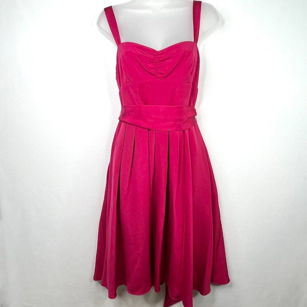J. Crew Fuchsia 100% Silk Party Dress Size 6
